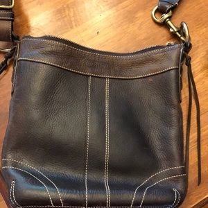 Coach Dark brown weathered look coach cross body purse